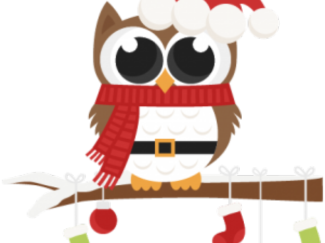 Owl Clipart Holiday - Christmas Owls Coloring Pages - Free Transparent PNG Clipart Images Download. - Transparent PNG Free Download