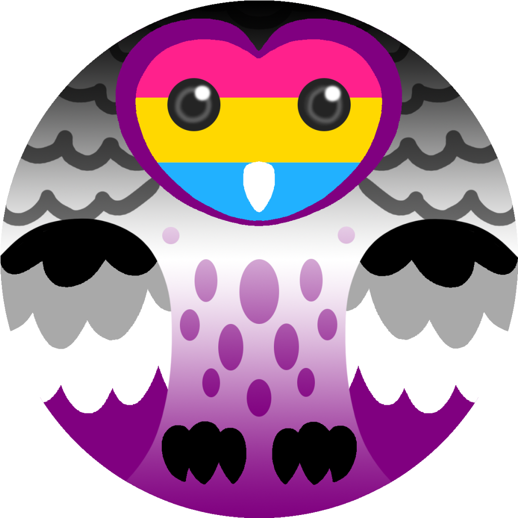 Heh Clipart Owl - Grey Aromantic Asexual Owl - Free Transparent PNG Clipart Images Download. - Transparent PNG Free Download