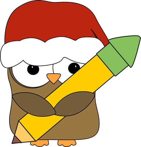 Christmas Owl Holding A Pencil - Christmas Teacher Clip Art - Free Transparent PNG Clipart Images Download. - Transparent PNG Free Download