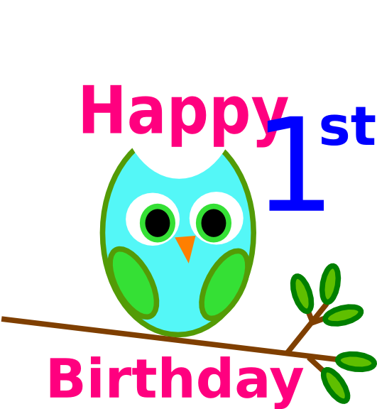 Blue Green Owl 1st Birthday Clip Art - Icet Hall Ticket 2017 - Free Transparent PNG Clipart Images Download. - Owl Transparent PNG Free Download