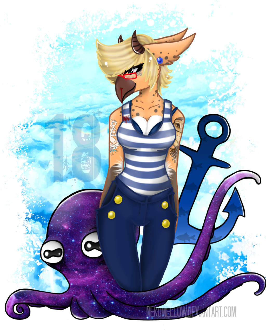 Happy 18th Birthday Owl By Nekomellow - Illustration - Free Transparent PNG Clipart Images Download. - Owl Transparent PNG Free Download