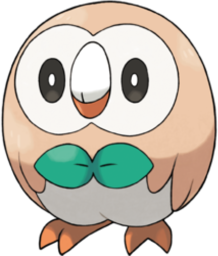 Cute Owl Black And White Clipart - Pokemon Rowlet - Free Transparent PNG Clipart Images Download. - Owl Transparent PNG Free Download