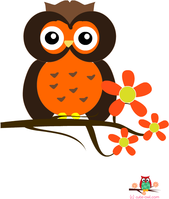 Owl And Flowers Wall Decoration Sticker Printable - Greeting Card - Free Transparent PNG Clipart Images Download. - Owl Transparent PNG Free Download