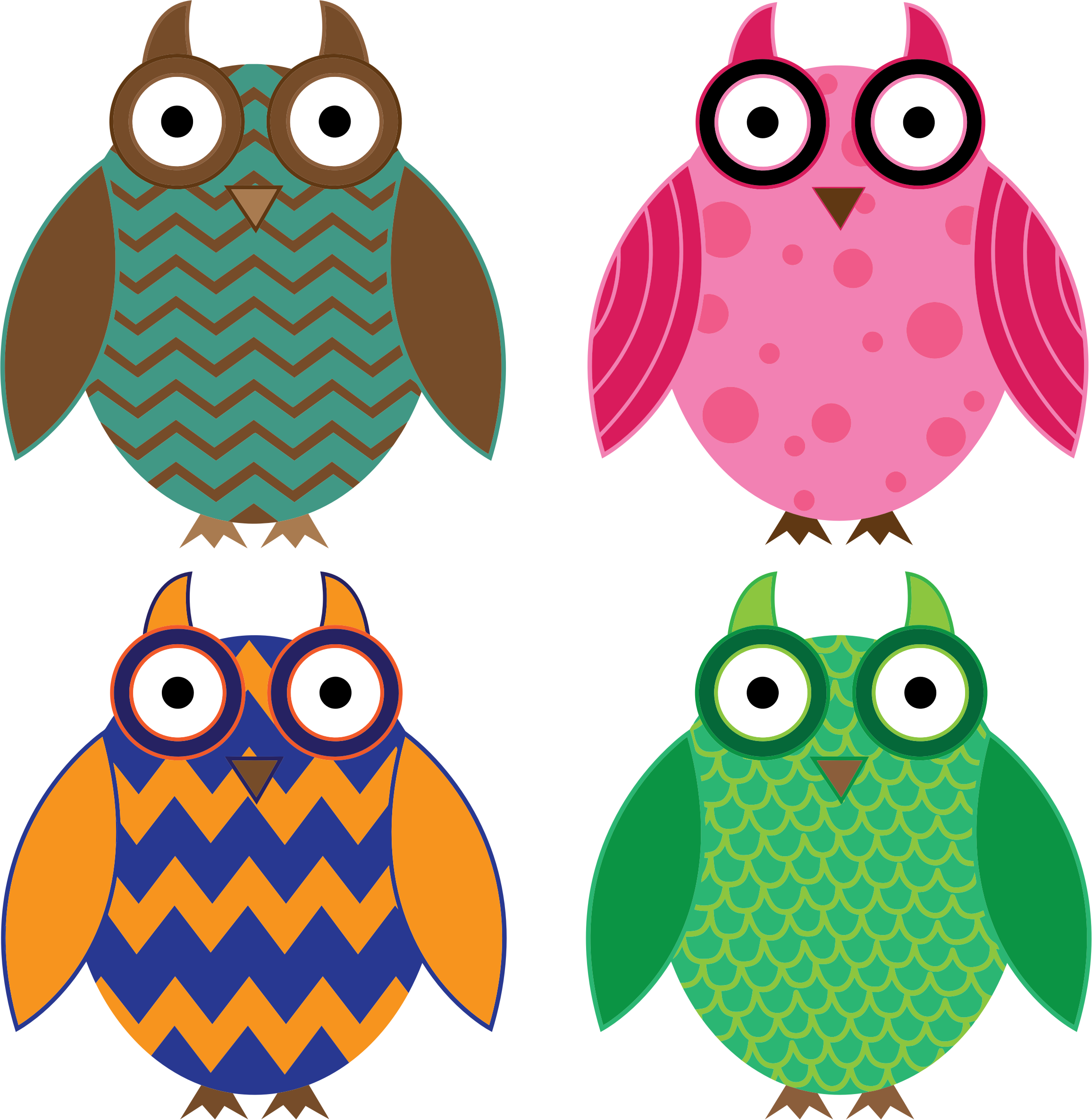 Colorful Owls - Colorful Owls - Free Transparent PNG Clipart Images Download. - Owl Transparent PNG Free Download