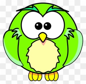 Green Owl Clipart - Simple Drawing Pages Cartoon Animals - Free Transparent PNG Clipart Images Download. - Owl Transparent PNG Free Download
