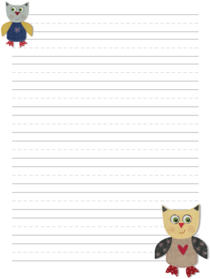 Owl Handwriting Paper - Cartoon - Free Transparent PNG Clipart Images Download. - Transparent PNG Free Download