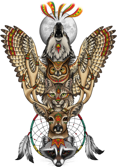 This Illustration Was Inspired My Native American Totem - Totem Native American Deer - Free Transparent PNG Clipart Images Download. - Transparent PNG Free Download