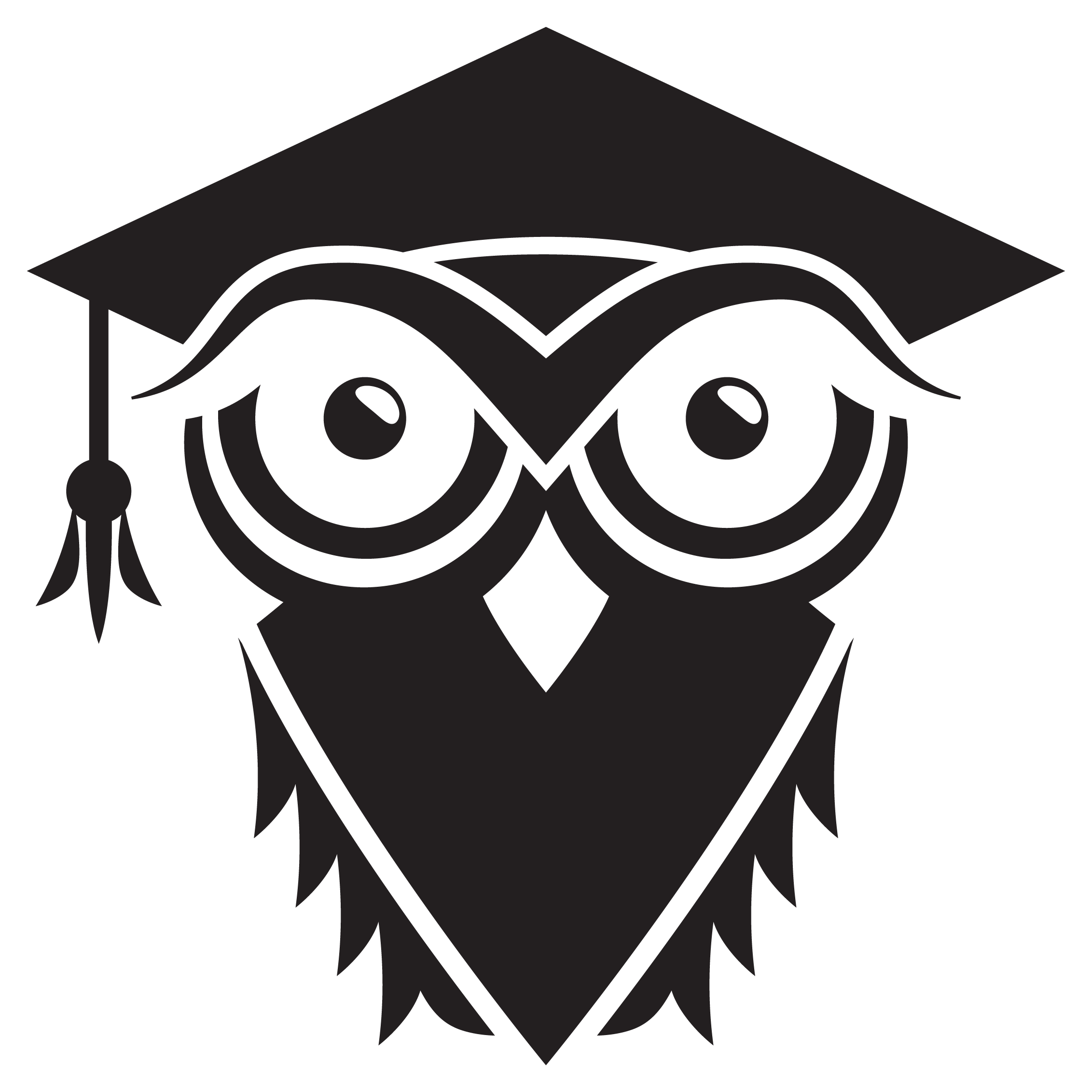 Black And White Illustration Of An Owl Wearing A Mortarboard - Square Academic Cap - Free Transparent PNG Clipart Images Download. - Transparent PNG Free Download
