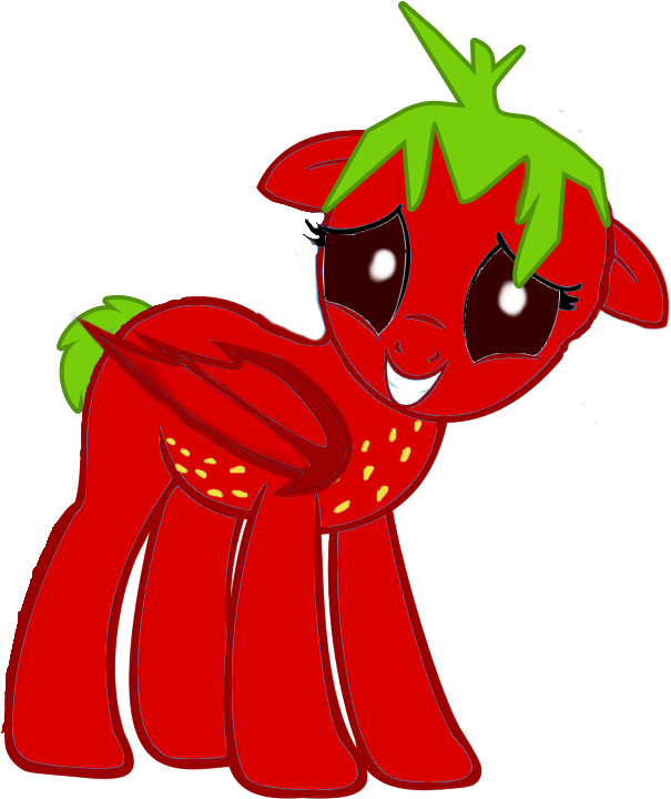 Strawberry Fruit Batpony By Owl-parchment - Cartoon - Free Transparent PNG Clipart Images Download. - Owl Transparent PNG Free Download