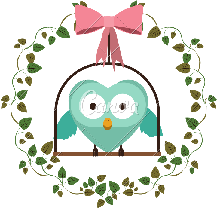Border Of Creepers With Owl In Swing - Creepers Border Design - Free Transparent PNG Clipart Images Download. - Owl Transparent PNG Free Download