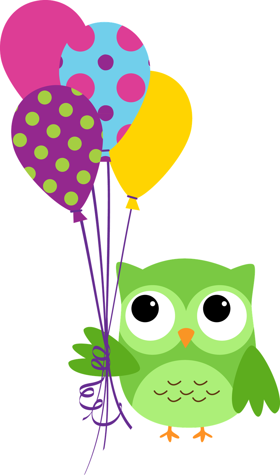 Corujas Minus Smiley Faces Pinterest Owl Clip - Buho Con Globos Dibujo - Free Transparent PNG Clipart Images Download. - Owl Transparent PNG Free Download