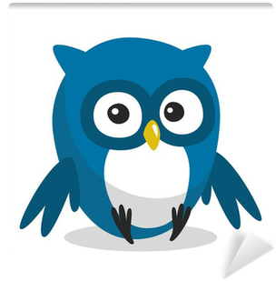 Funny Blue Cartoon Owl With Big Eyes Wall Mural • Pixers® - Funny Cartoon Photos With Big Eyes Transparent PNG - 400x400 - Free Download on - Owl Transparent PNG Free Download