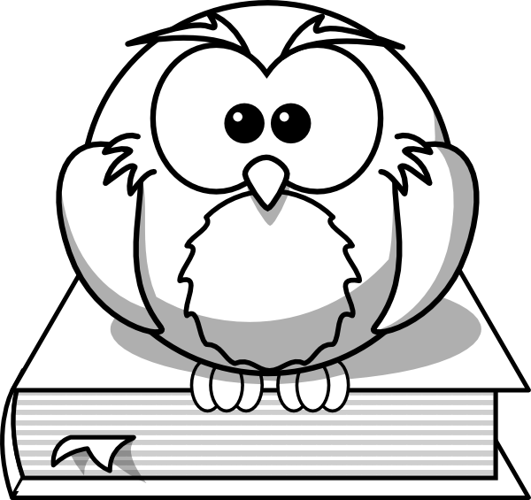 Image Freeuse Stock Book Outline Clipart - Cartoon Clipart Black And White Transparent PNG - 600x565 - Free Download on - Owl Transparent PNG Free Download