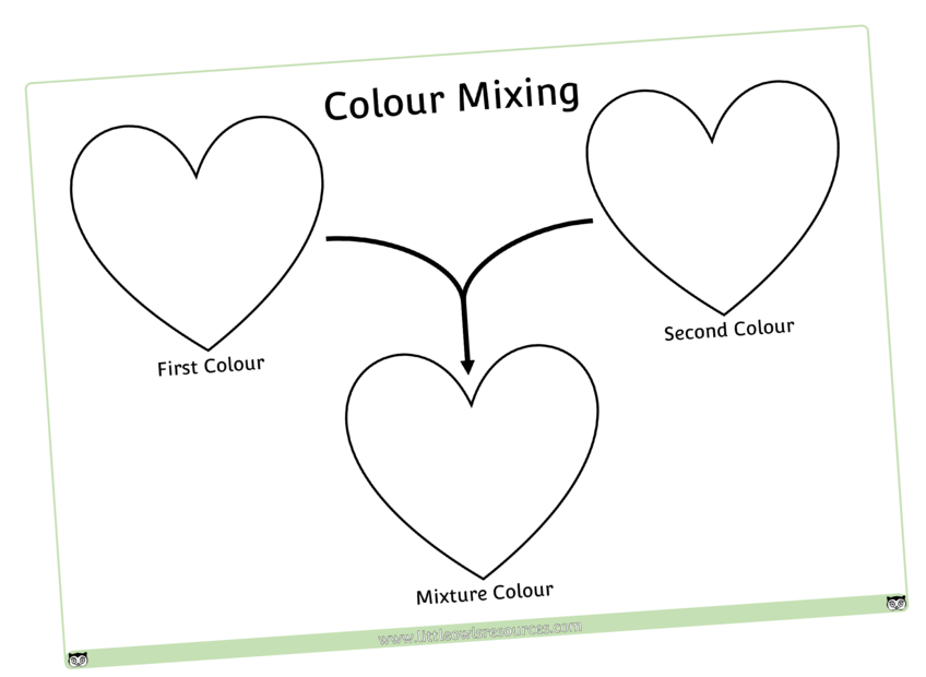 Free Colour Mixing Hearts Printable Early Years/ey - Heart Transparent PNG - 1000x667 - Free Download on - Transparent PNG Free Download