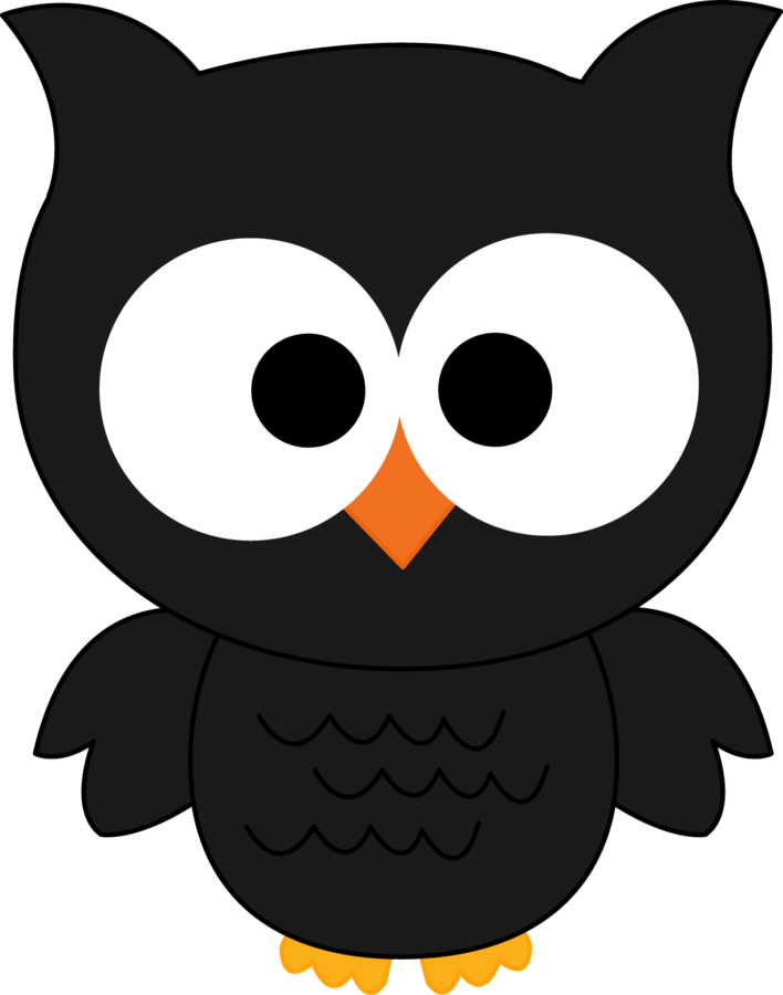 Lots Of Owls Clipart - Cute Black Owl Clipart, HD Png Download - Owl Transparent PNG Free Download