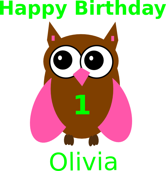 Pink Owl Olivia Birthday Svg Clip Arts - Happy Birthday To Smart Girl, HD Png Download - Owl Transparent PNG Free Download