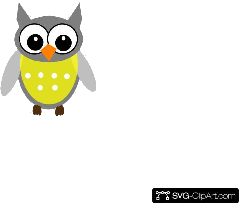 Yellow Owl Gray Clip Art Icon And Clipart Transparent - Clip Art, HD Png Download - Owl Transparent PNG Free Download