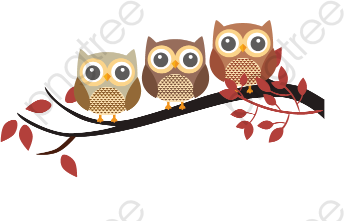 Vector And With Transparent - Owls In A Tree Clipart, HD Png Download - Owl Transparent PNG Free Download