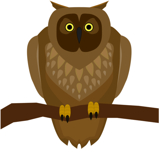 Bird Of Prey,owl,bird - Owl Sitting On A Branch Clipart, HD Png Download - Owl Transparent PNG Free Download