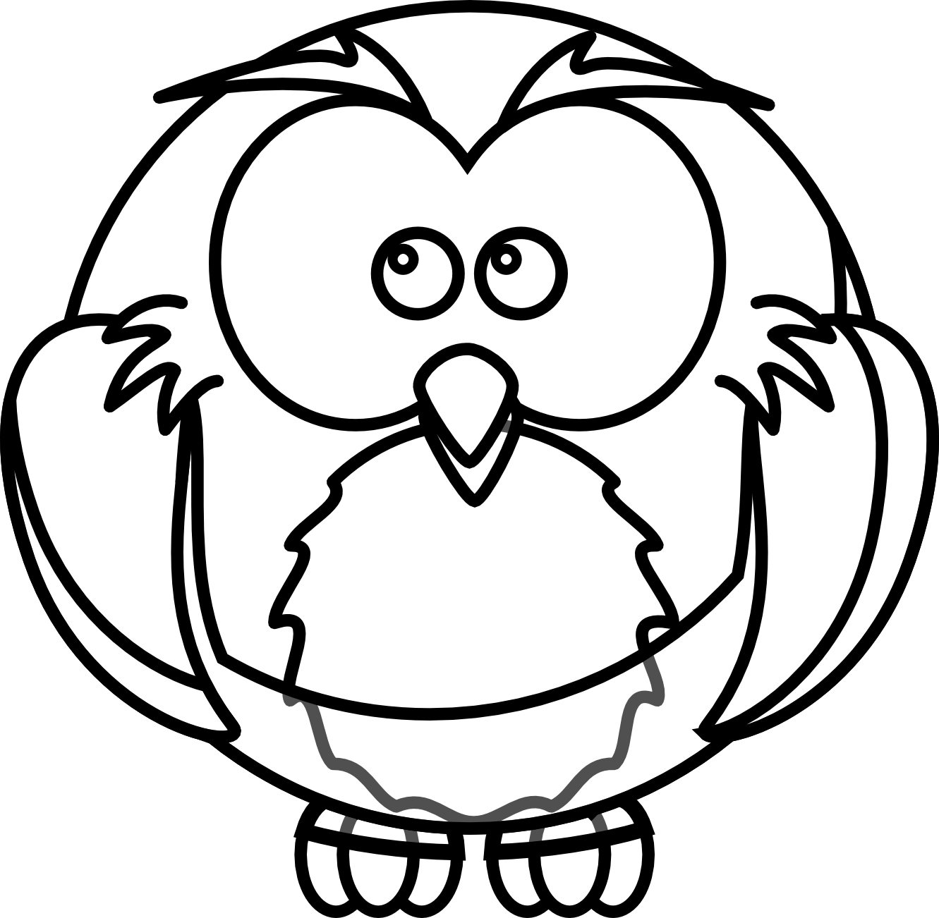 Owls Clipart Black And White Owl - Cartoon Bird Colouring Pages, HD Png Download - Owl Transparent PNG Free Download