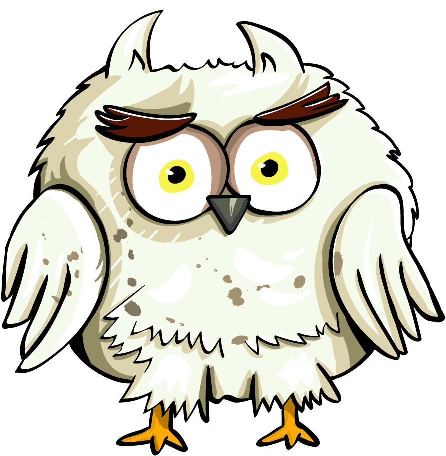 Cartoon Vector Animated Owl - Gambar Burung Hantu Mudah, HD Png Download - Owl Transparent PNG Free Download