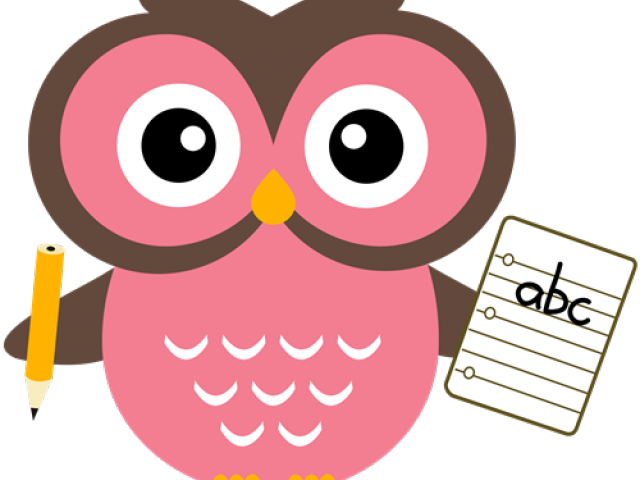 Transparent Owl With Pencil Clipart - Homework Clipart, HD Png Download - Owl Transparent PNG Free Download