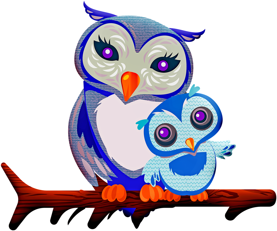 Owl, Mother Owl, Baby Owl, Nature, Mother, Family - Mother And Baby Owl, HD Png Download - Owl Transparent PNG Free Download