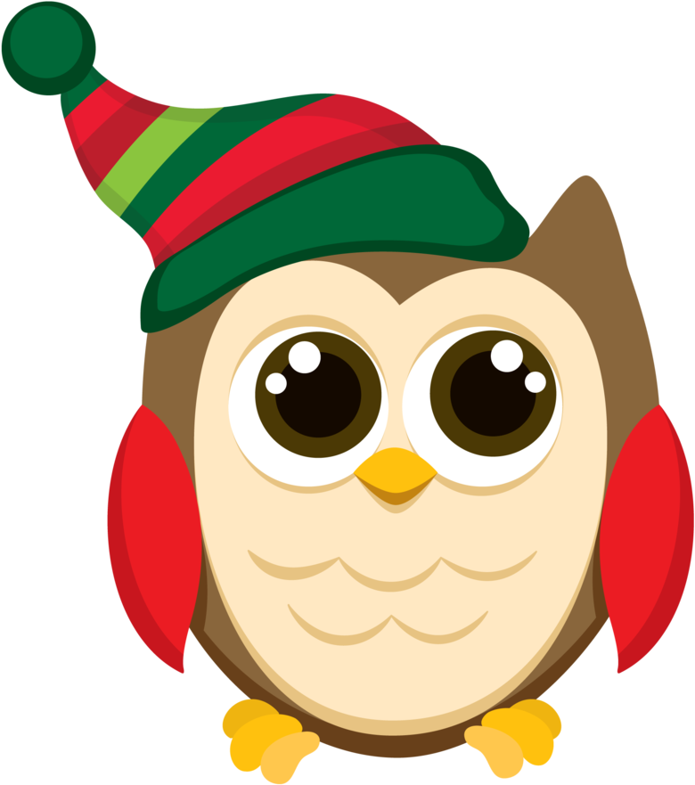 Transparent December Clip Art - Christmas Owl Clipart, HD Png Download - Owl Transparent PNG Free Download