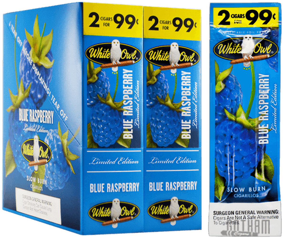 White Owl Cigarillos Blue Raspberry Box - Blue Raspberry White Owl Cigars, HD Png Download - Owl Transparent PNG Free Download