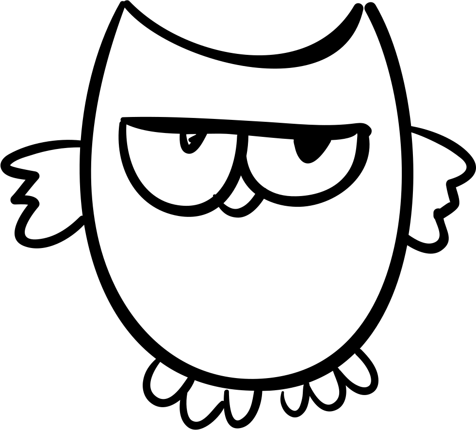 Owl Night Bird Outline - Owl Outline With Glasses, HD Png Download - Owl Transparent PNG Free Download