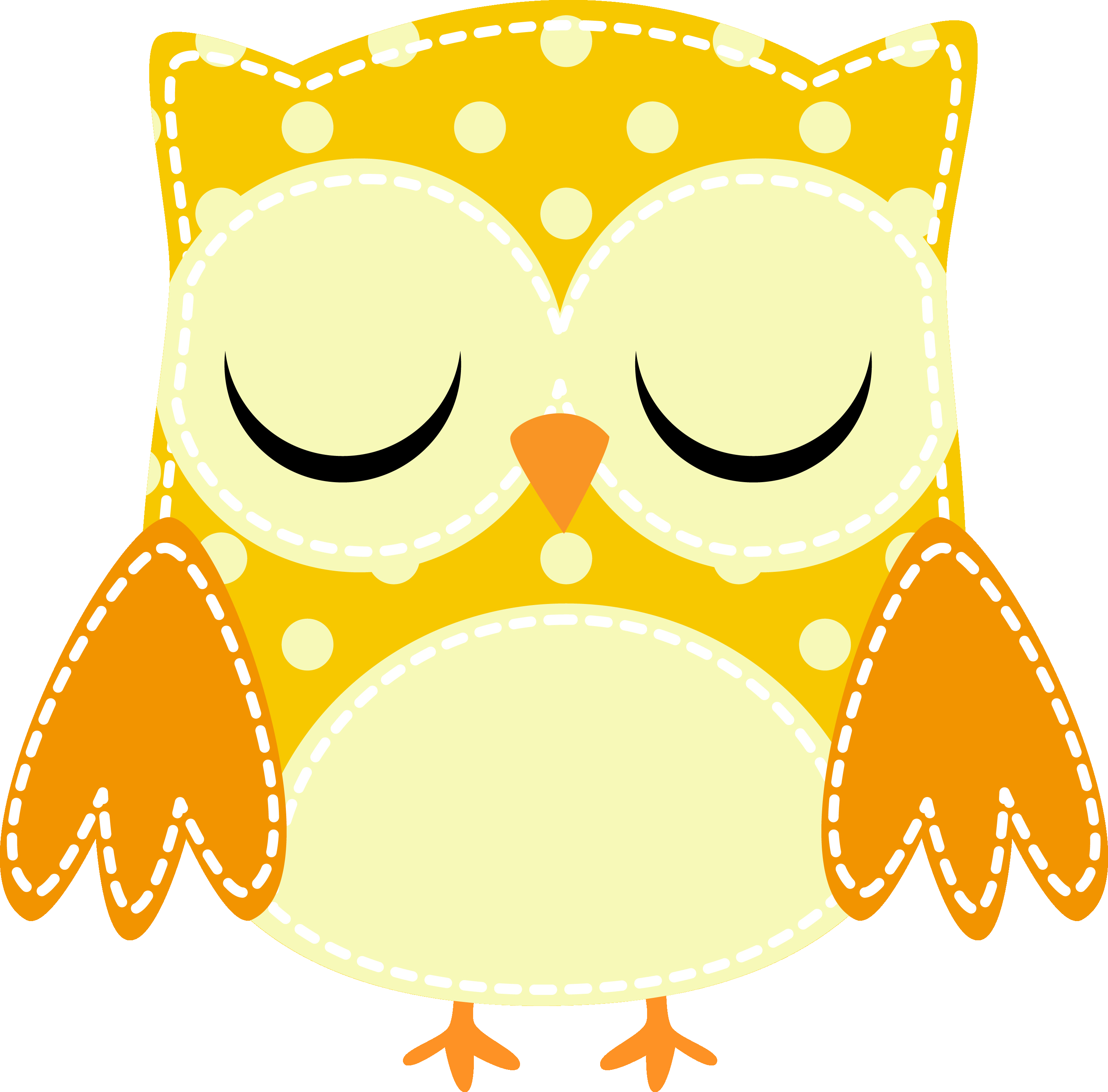 Yellow Owl Arts Clipart Astonishing Monthly Sketchbook - Cartoon Owl With Closed Eyes, HD Png Download - Owl Transparent PNG Free Download