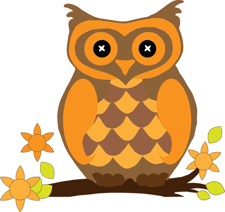 Bird, Floral, Flowers, Flying, Orange, Owl - Owl Clipart, HD Png Download - Owl Transparent PNG Free Download