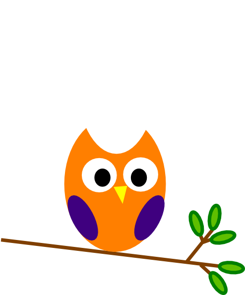 Purple Orange Owl Clip Art At Clker - Owl Halloween Clipart, HD Png Download - Owl Transparent PNG Free Download