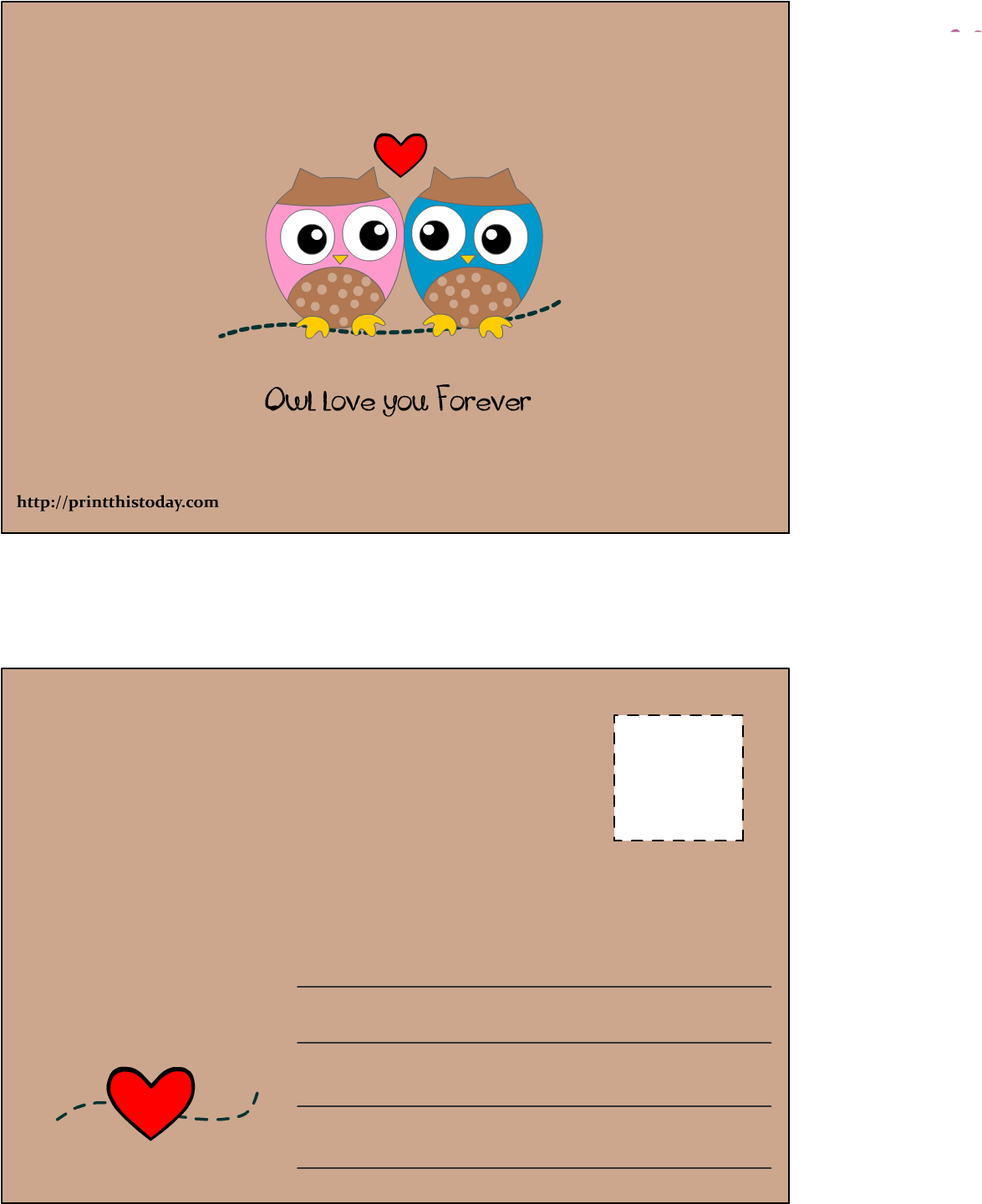 Owl Love You Forever Postcard - Postcard I Love You, HD Png Download - Owl Transparent PNG Free Download