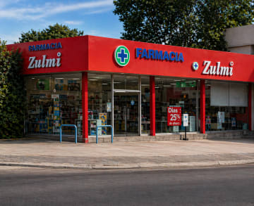 Fachada de Farmacia Zulmi en Teodoro S. Mongelós