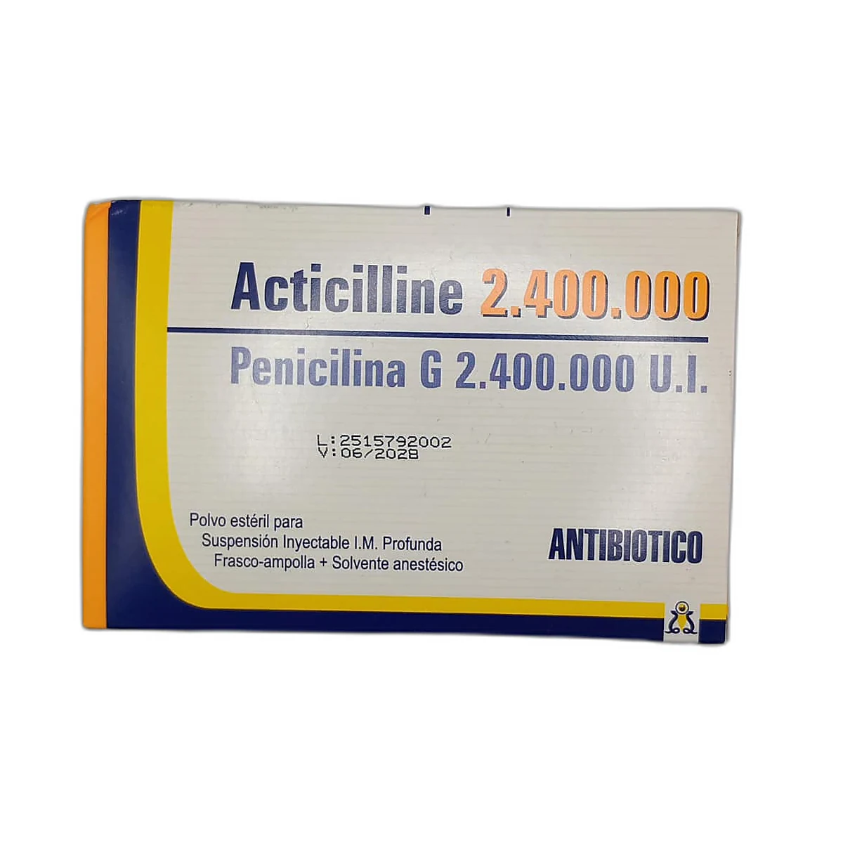 Acticilline 2.400.000 polv. est. p/sol. iny. caja 1 fco. amp