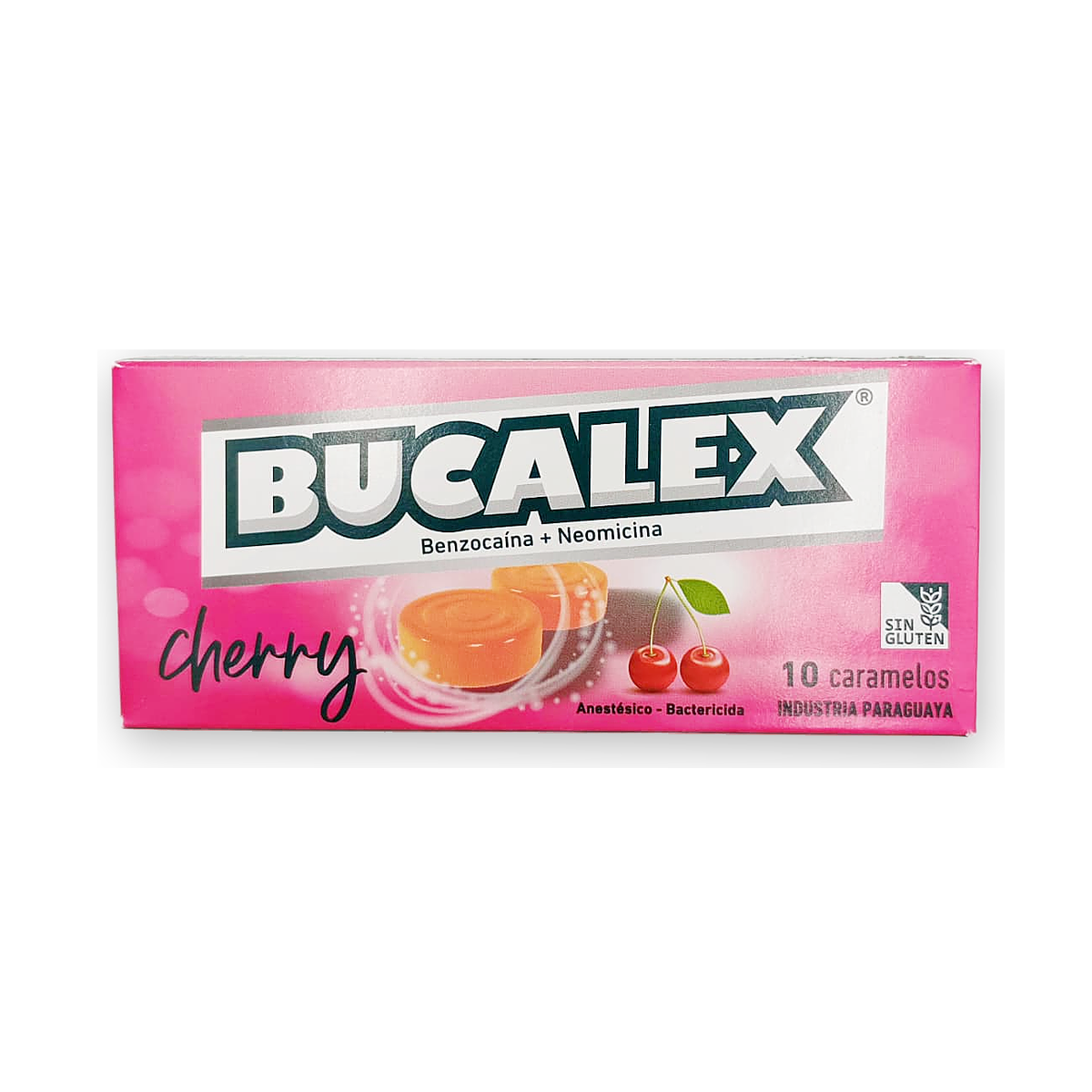 Bucalex cherry caramelos caja x 10