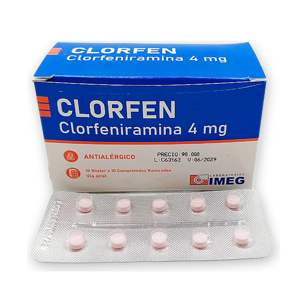 Clorfen comp. ran. caja exib. x 10 blist. x 10 (pres.