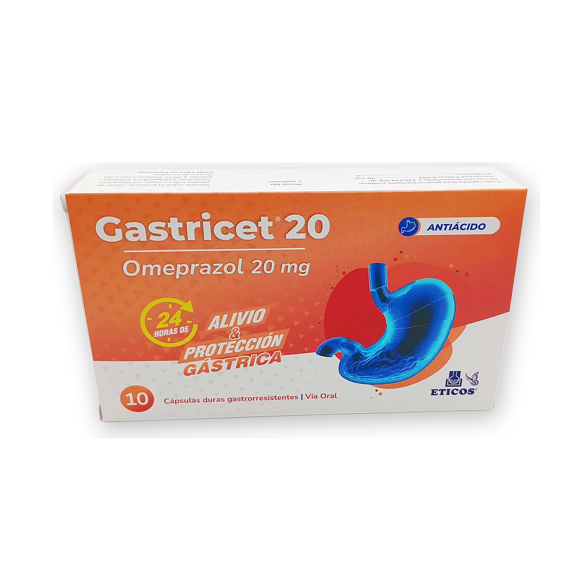Gastricet 20 caps. duras caja x 10