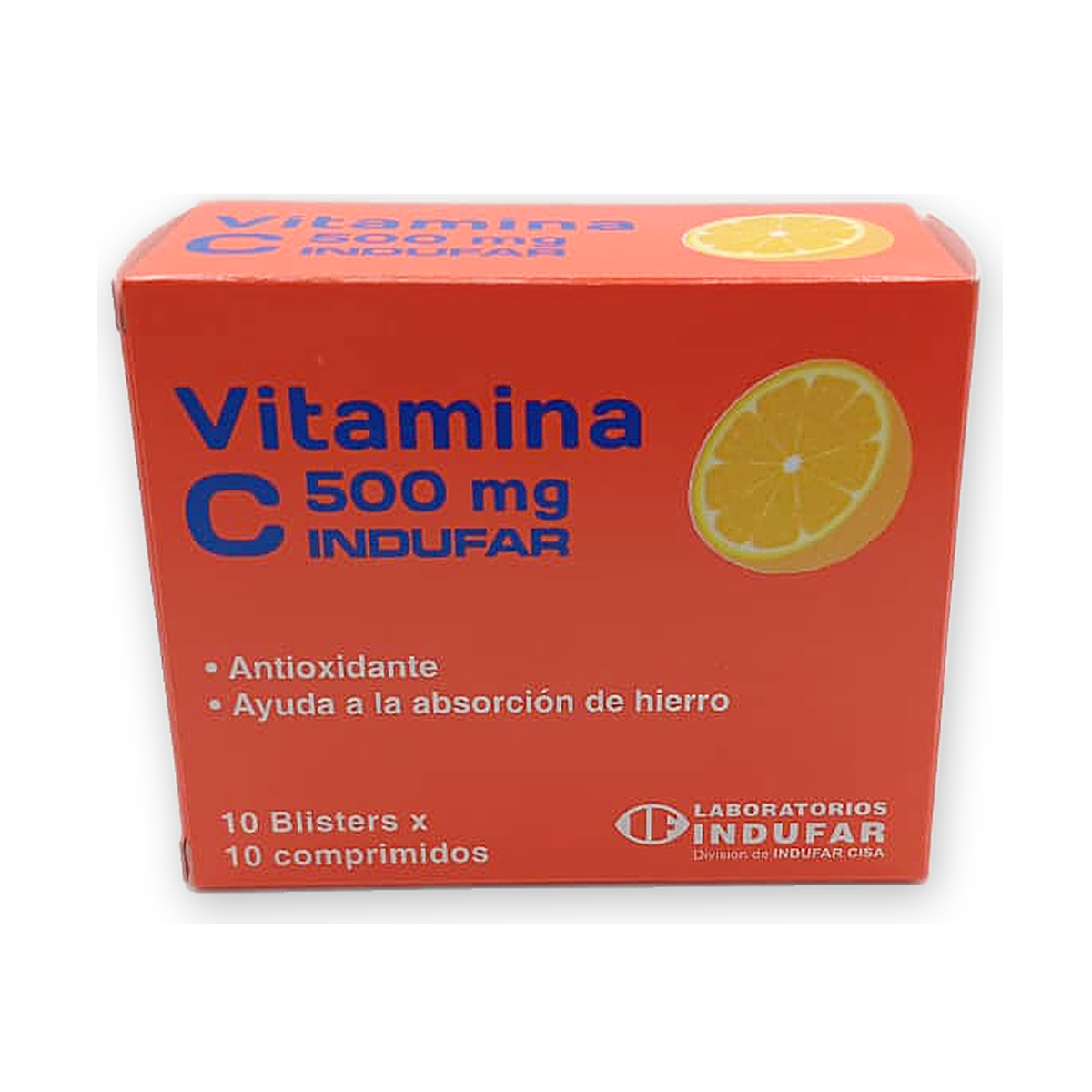 Vitamina c 500 mg. indufar comp. exhib. x 10 blist. x 10