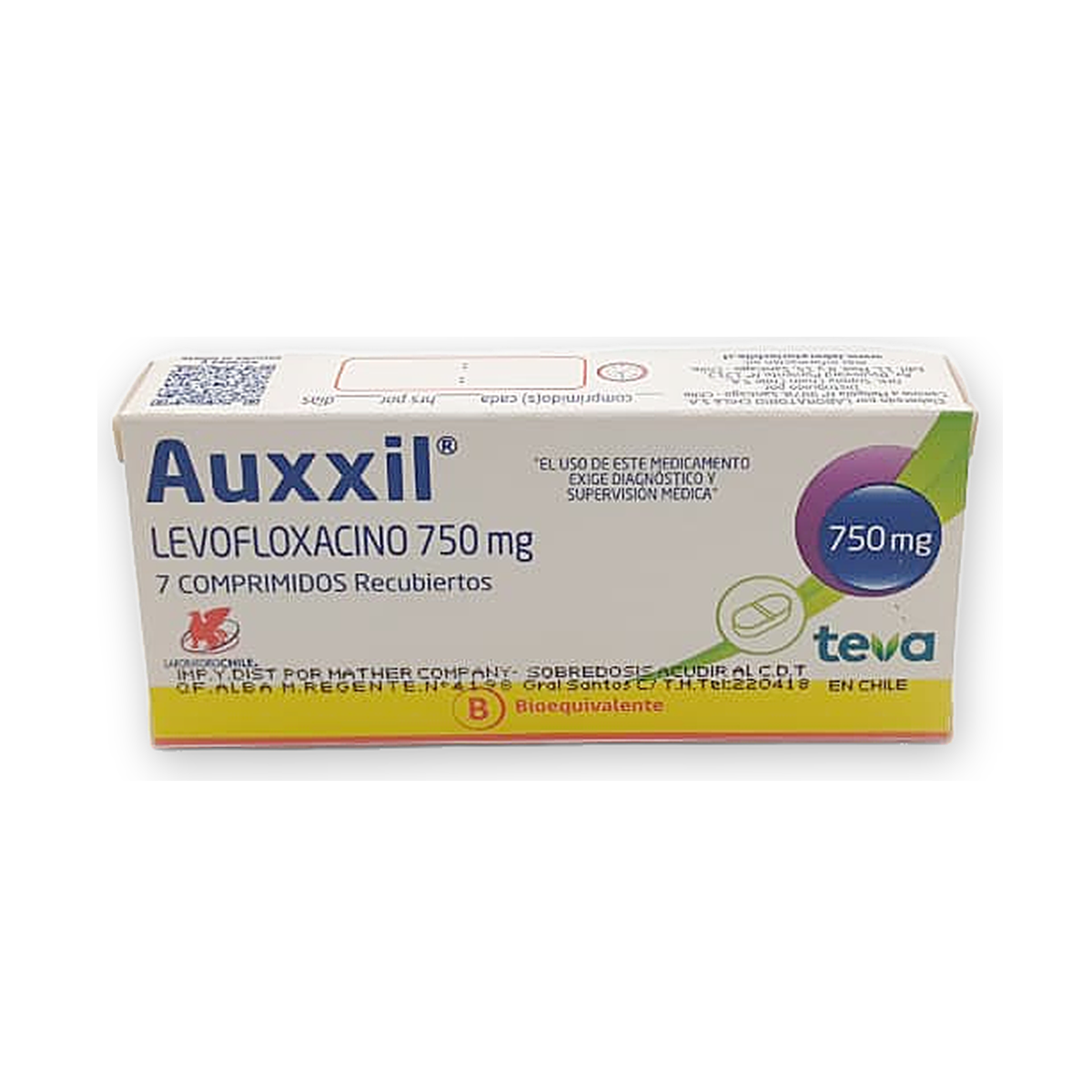 Auxxil 750 mg. comp. rec. caja x 7
