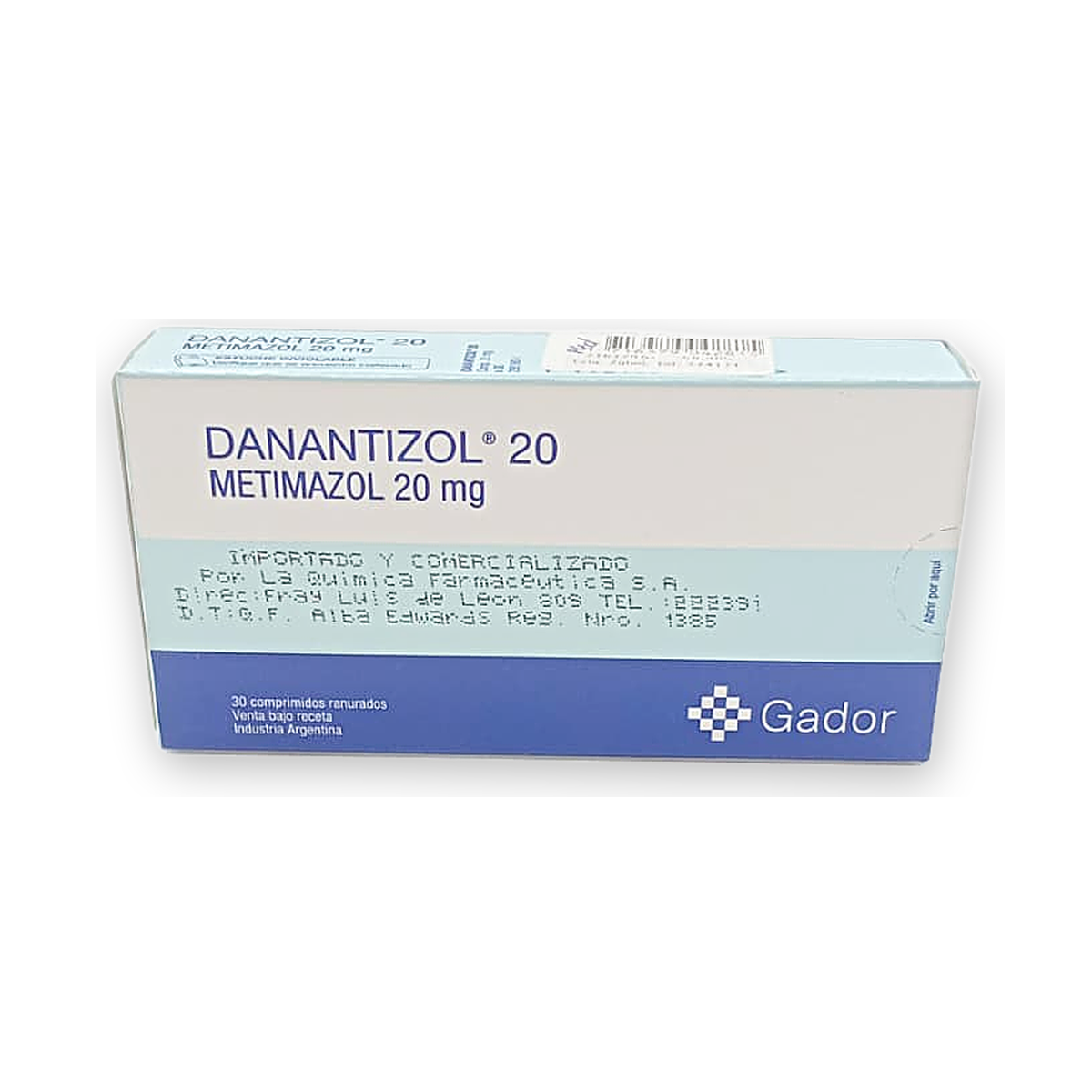 Danantizol 20 comp. ran. caja x 30