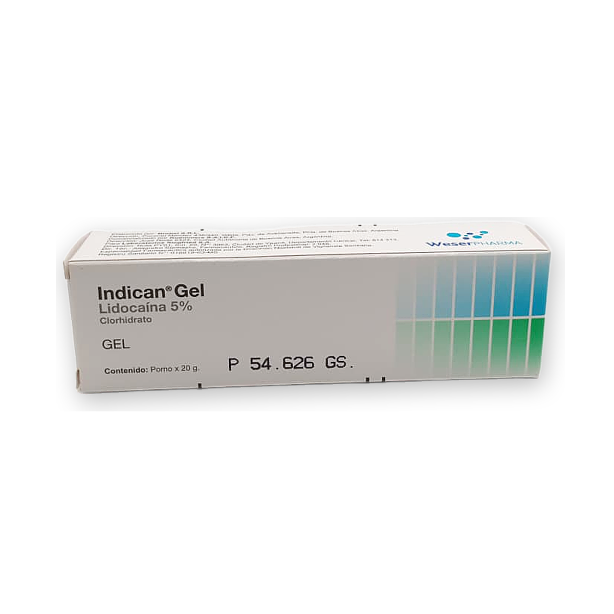 Indican gel caja pomo x 20 g.