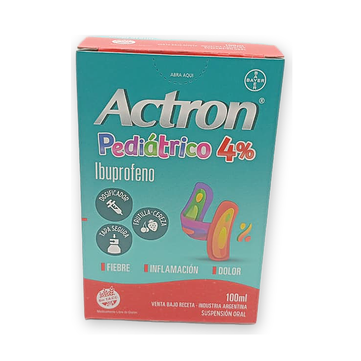 Actron pediatrico 4% susp. caja x 1 fco. x 100 ml. + jer. do