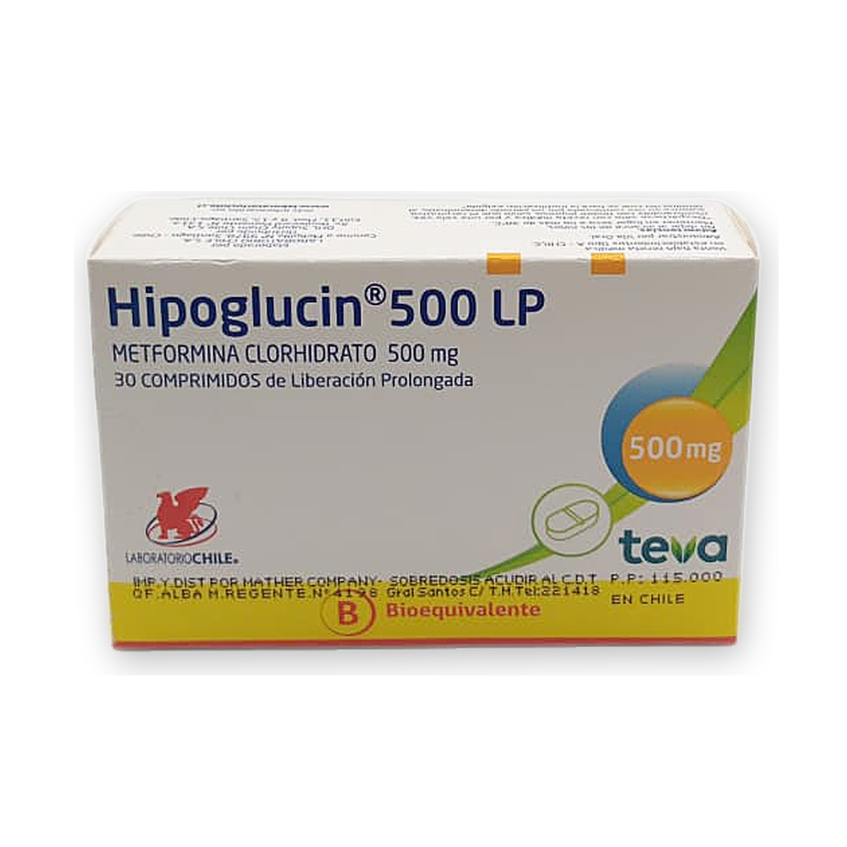 Hipoglucin 500 lp comp. de lib. prol. caja x 30