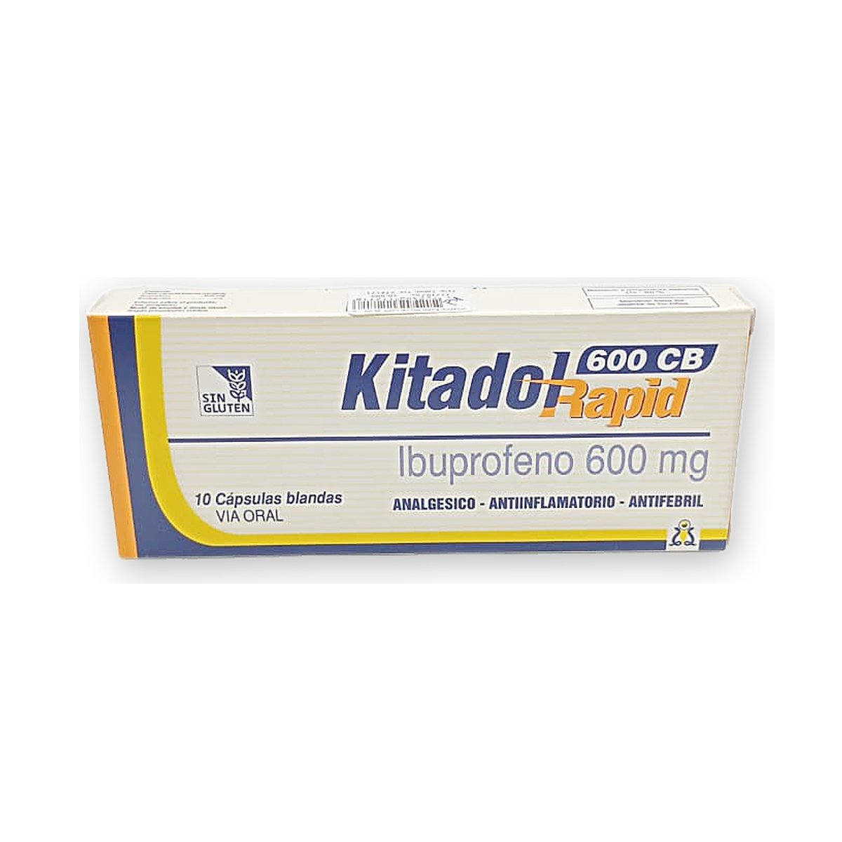 Kitadol rapid 600 cb caps. blan. caja x 10