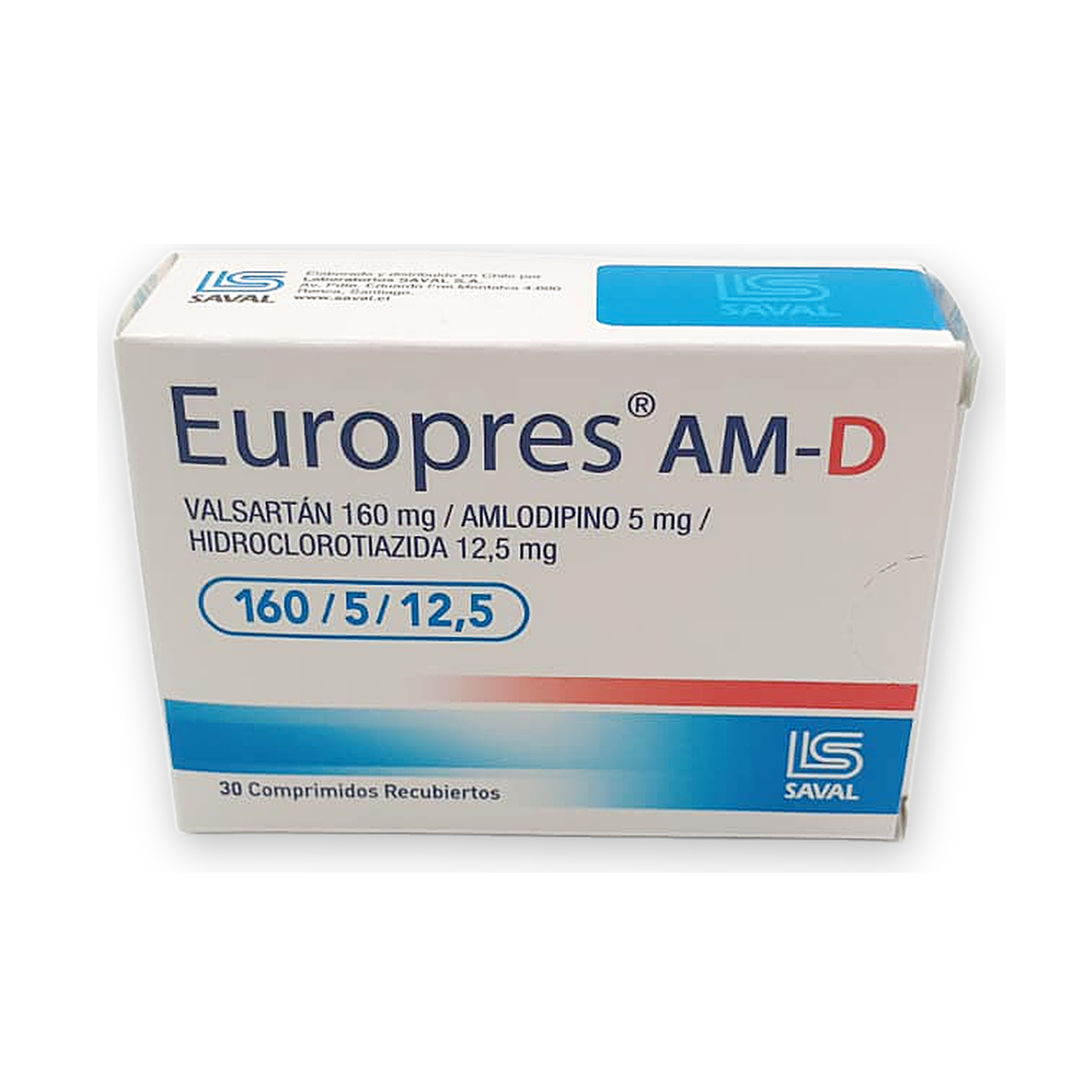 Europres am-d 160/5/12,5 mg. comp. rec. caja x 30