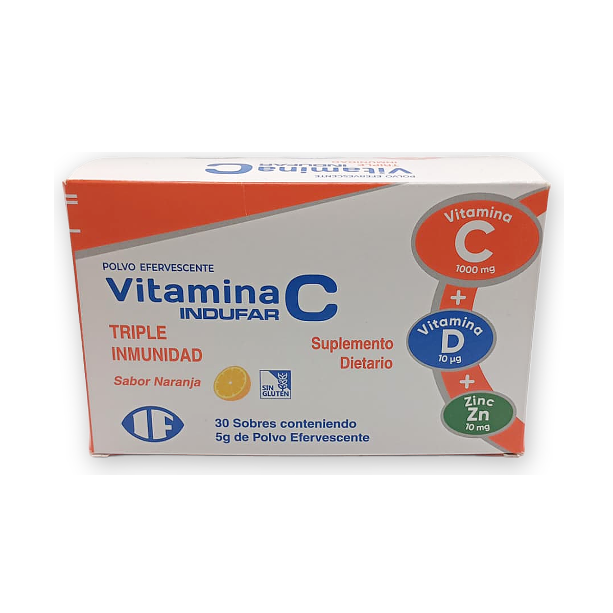 Vitamina c indufar triple inmunidad polv. efe caja x 30 sob.