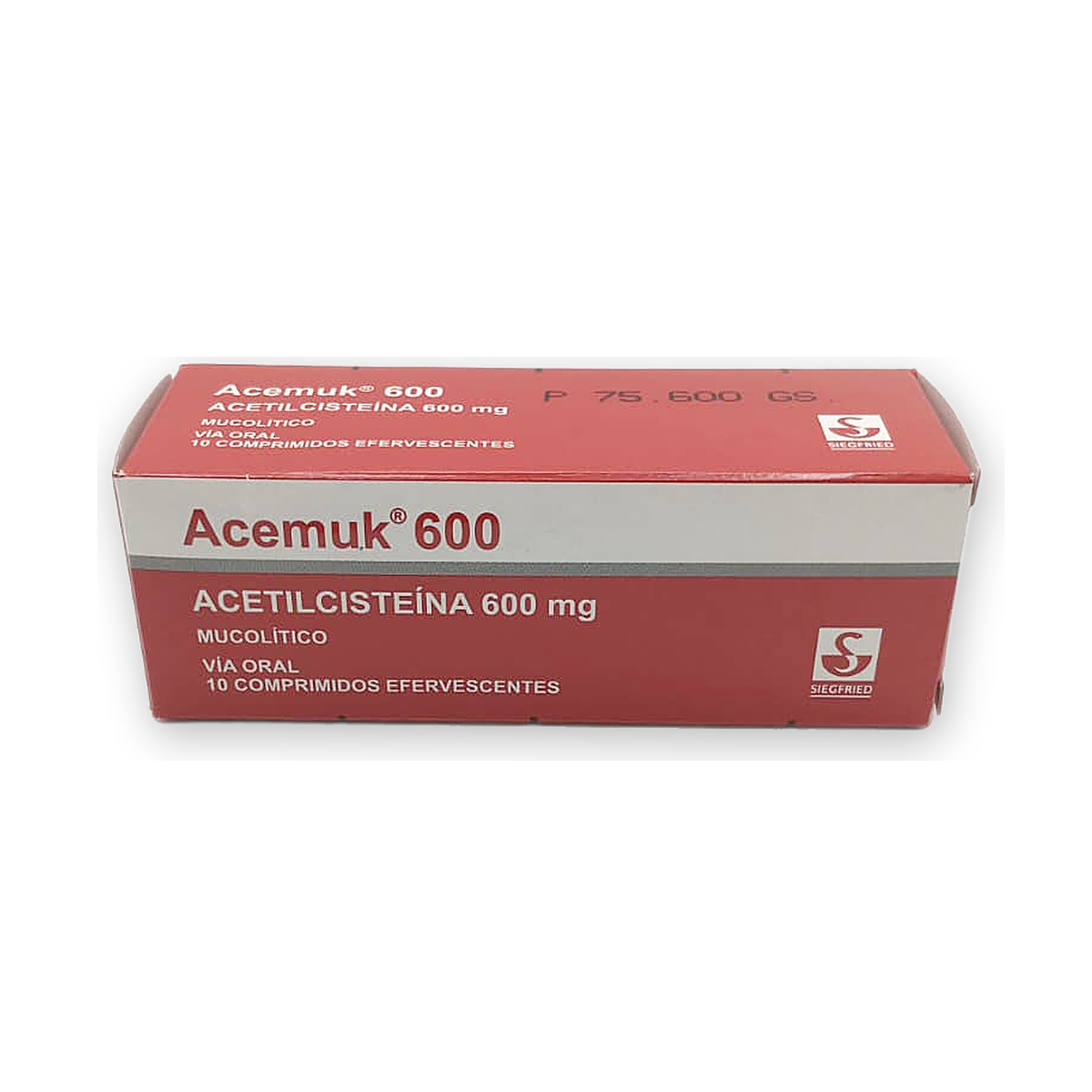 Acemuk 600 comp. efervescentes caja x 1 tubo x 10