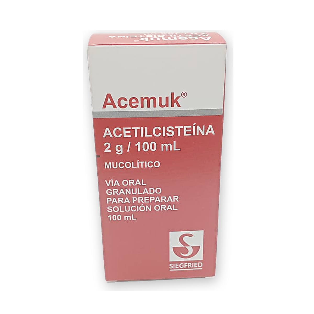 Acemuk gran. p/sol. oral caja x 1 fco. x 40 g. x 100 ml. + 1